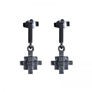 product Andes Cross earrings oxidized silver