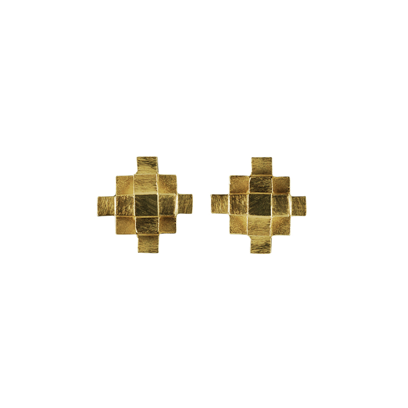 product Andes Cross stud earrings gold