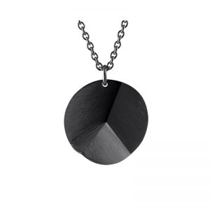 product Flake Round pendant necklace L oxidized silver