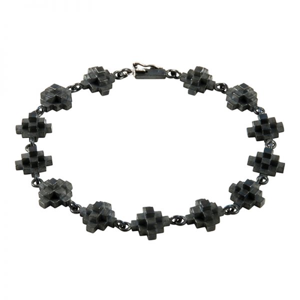 product Andes Cross bracelet oxidized silver