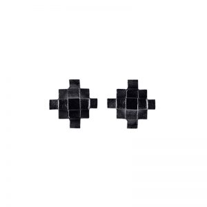 product Andes Cross stud earrings oxidized silver
