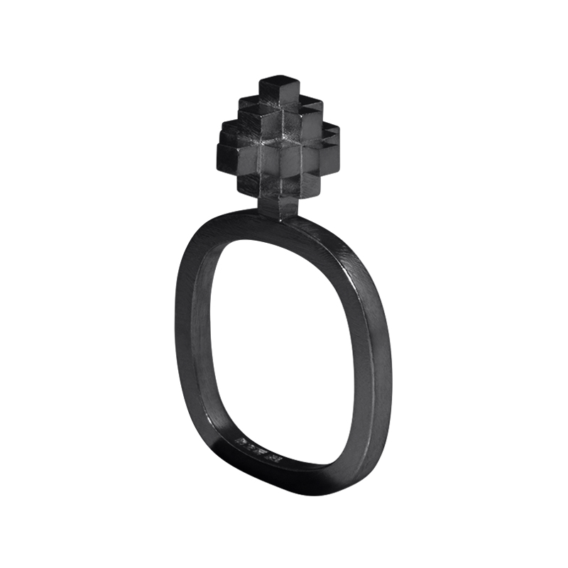 product Andes Cross rings oxidized silver