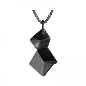 product Flake necklace double XS oxidized silver