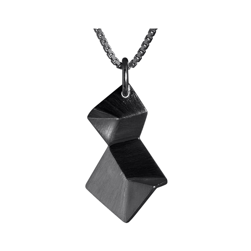 product Flake pendant necklaces double XS oxidized silver
