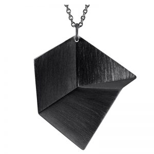 product Flake pendant necklace L oxidized silver