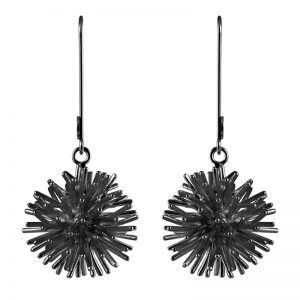 product Pompon earrings oxidized silver
