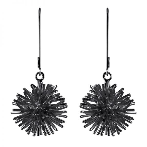 product Pompon earrings oxidized silver