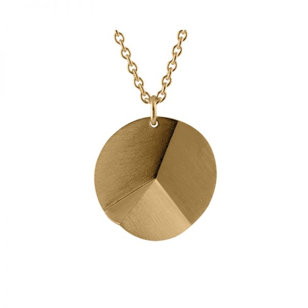 product Flake Round pendant necklace L gold