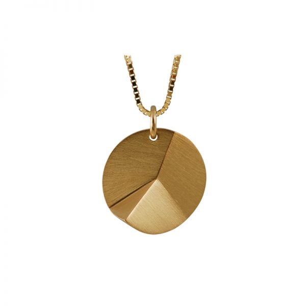 product Flake Round pendant necklace M gold