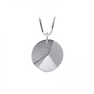 product Flake Round necklace M silver