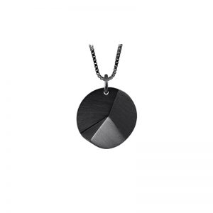 product Flake Round necklace S oxidized silver
