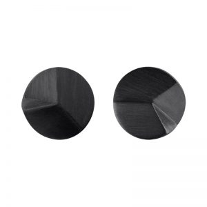 product Flake Round stud earrings M oxidized silver