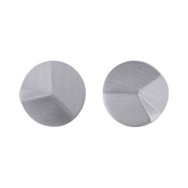 product Flake Round stud earrings M silver