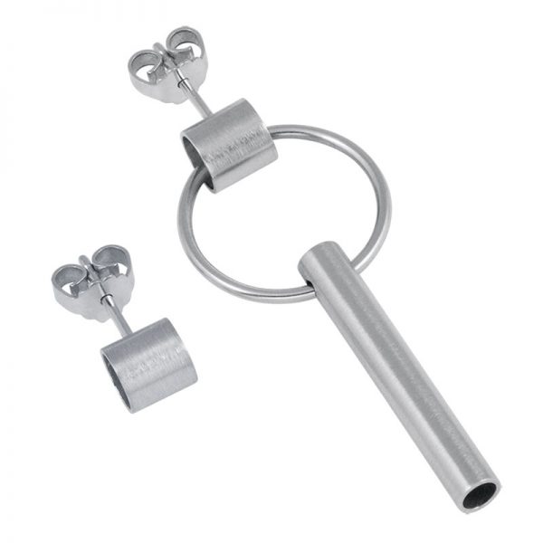 product tube earring 2 and 8 silver
