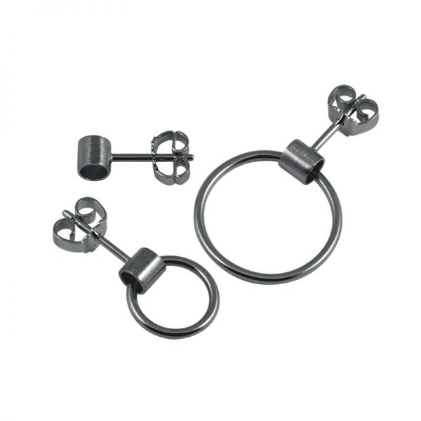 product tube earring 1, 5 and 6 oxidized silver