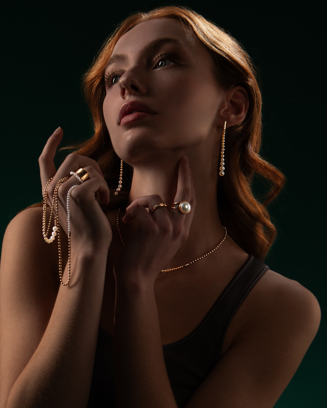 Sofie Lunøe campaign image Sequence and Half&Half collections gold & Akoya pearls